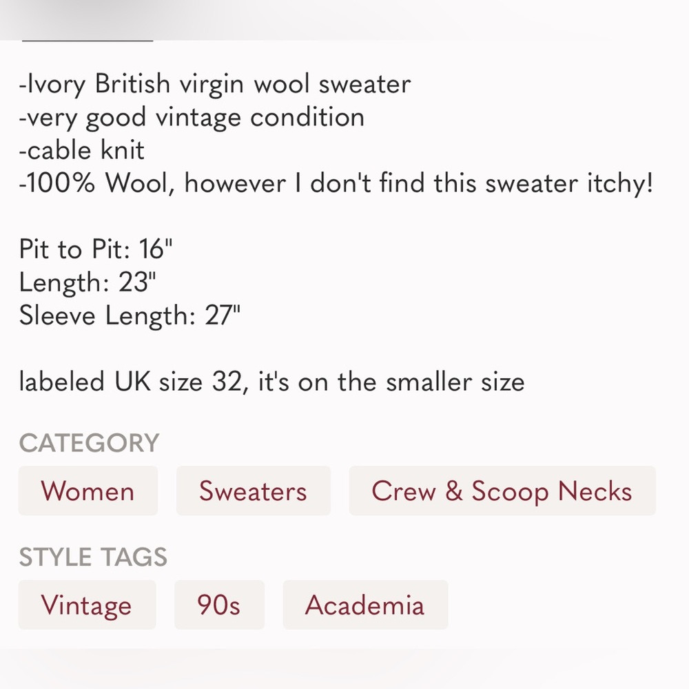 vintage fisherman wool sweater - Picture 5 of 5